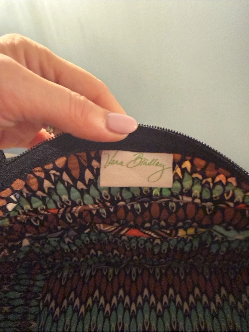 Vera Bradley Quilted Crossbody Bag in Black, Coral, Mint & Tan Floral Paisley